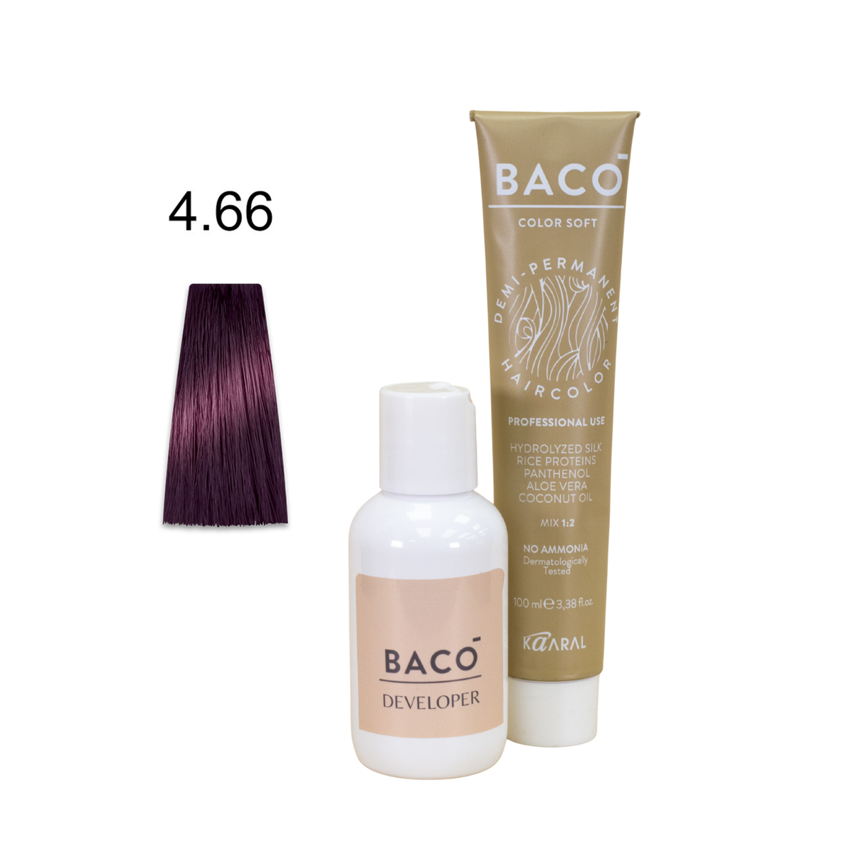 BACO Color & Developer Duo LV 4.66 Medium Brown Intense Red Hairs Talent's E-Shop