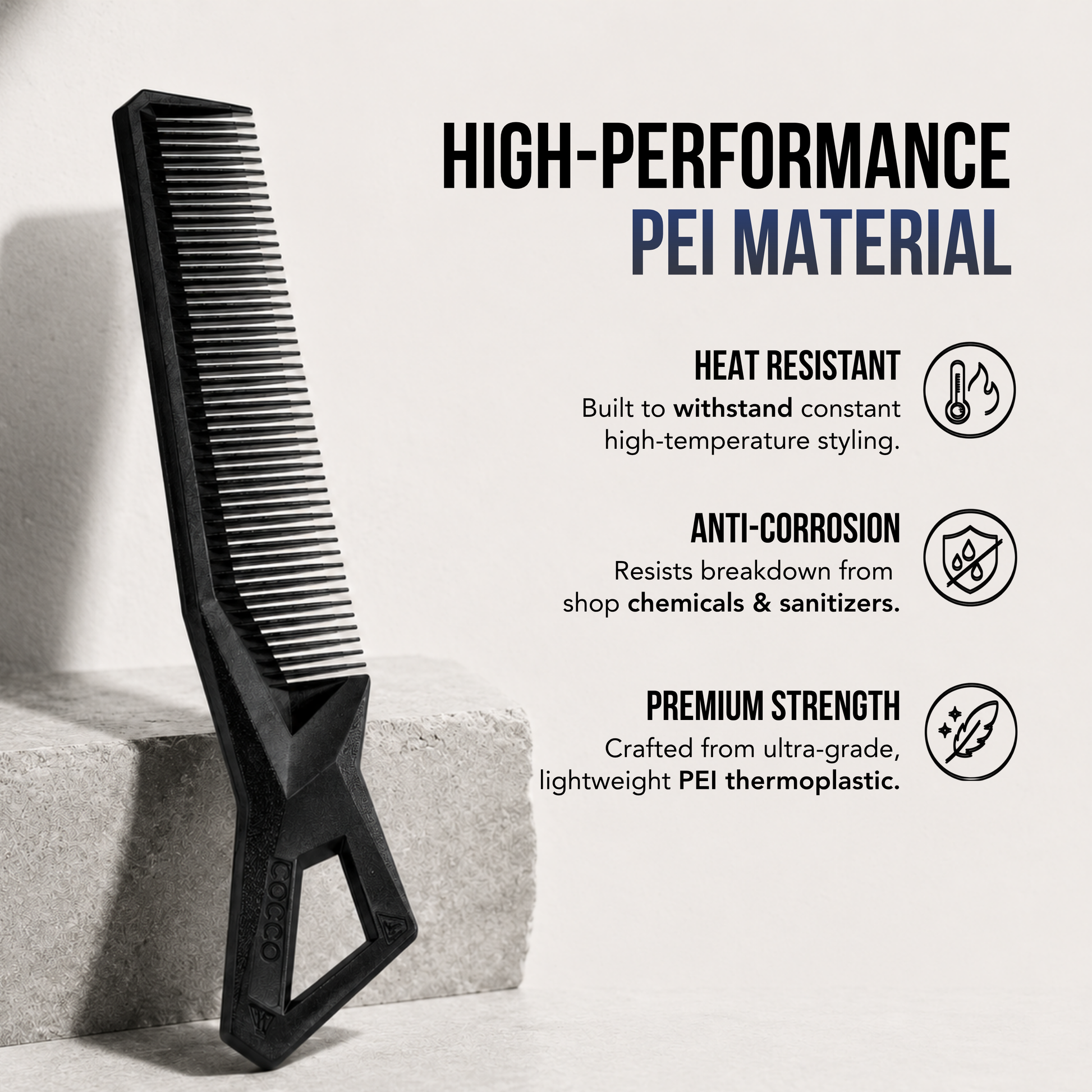 Clipper Comb (Black) Cocco Hair Professional