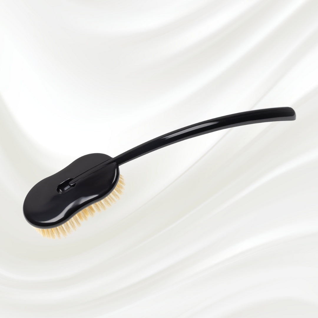 Natural Bristle Shower Back Brush - Long Handle for Full Back Exfoliation (48cm) KOH-I-NOOR Beauty USA