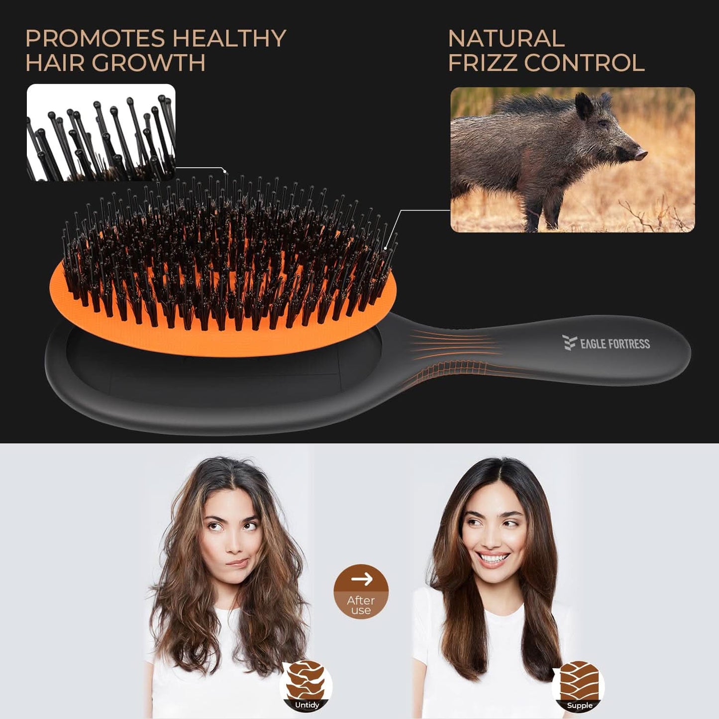 Eagle Fortress Glidease Boar Hairbrush The Beauty Box
