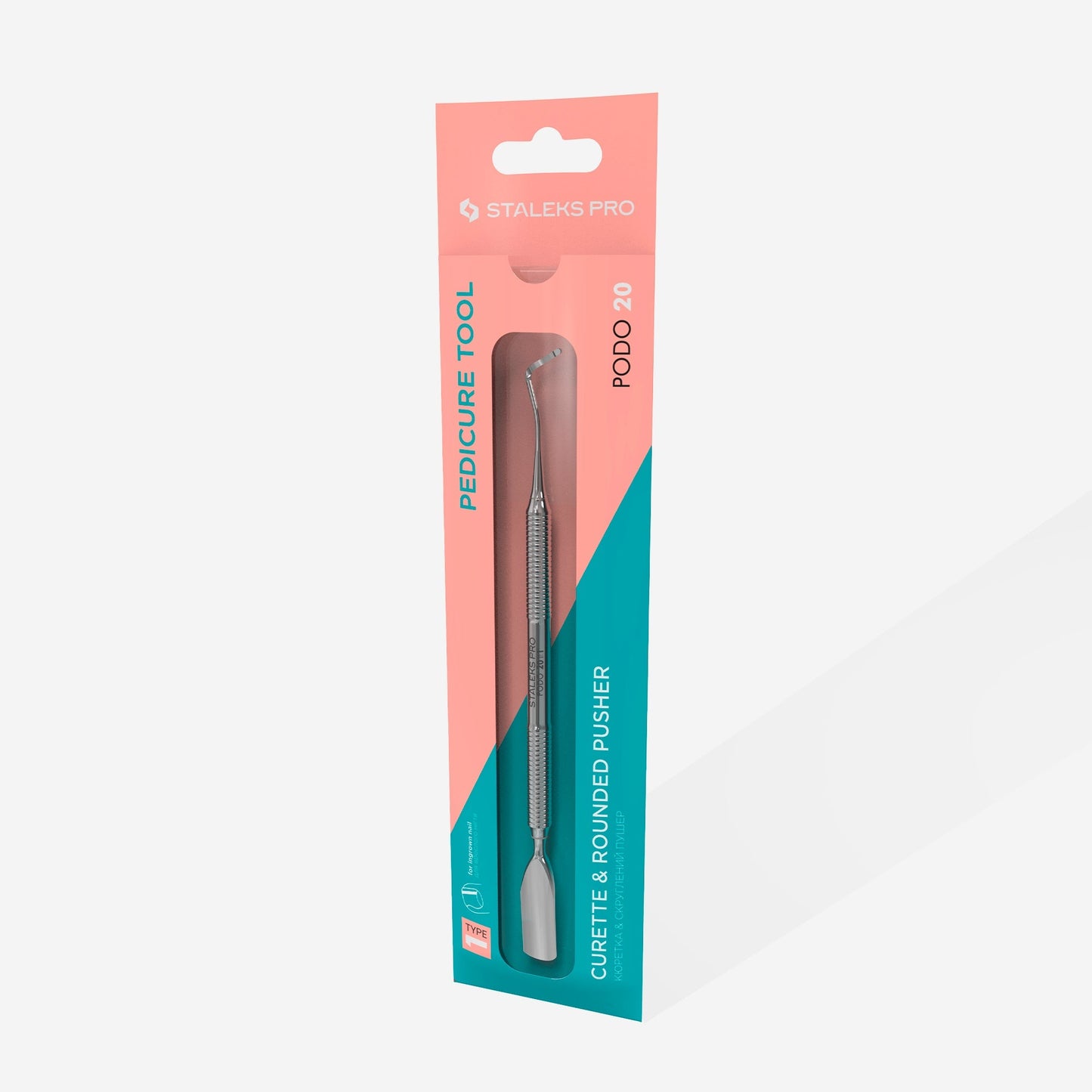 Podology curette PODO 20 TYPE 1 (curette and rounded wide pusher) Lunali Nail Supply