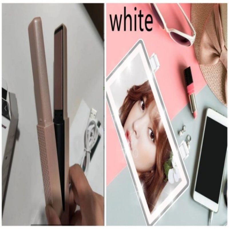 Hair Straightener Cordless Usb Hair Straightener Mini Ceramics Hair Curler 3 Constant Temperature Portable Flat Iron For Travel Noventix