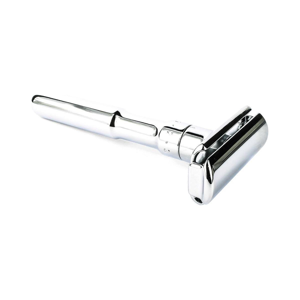 Merkur Futur 701 Adjustable Dbl Edge Safety Razor Chrome + 10 Blades Pasteur Pharmacy