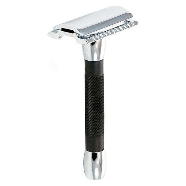 Merkur 30C Chrome with Black Rubber Handle Safety Razor [30 011] Pasteur Pharmacy