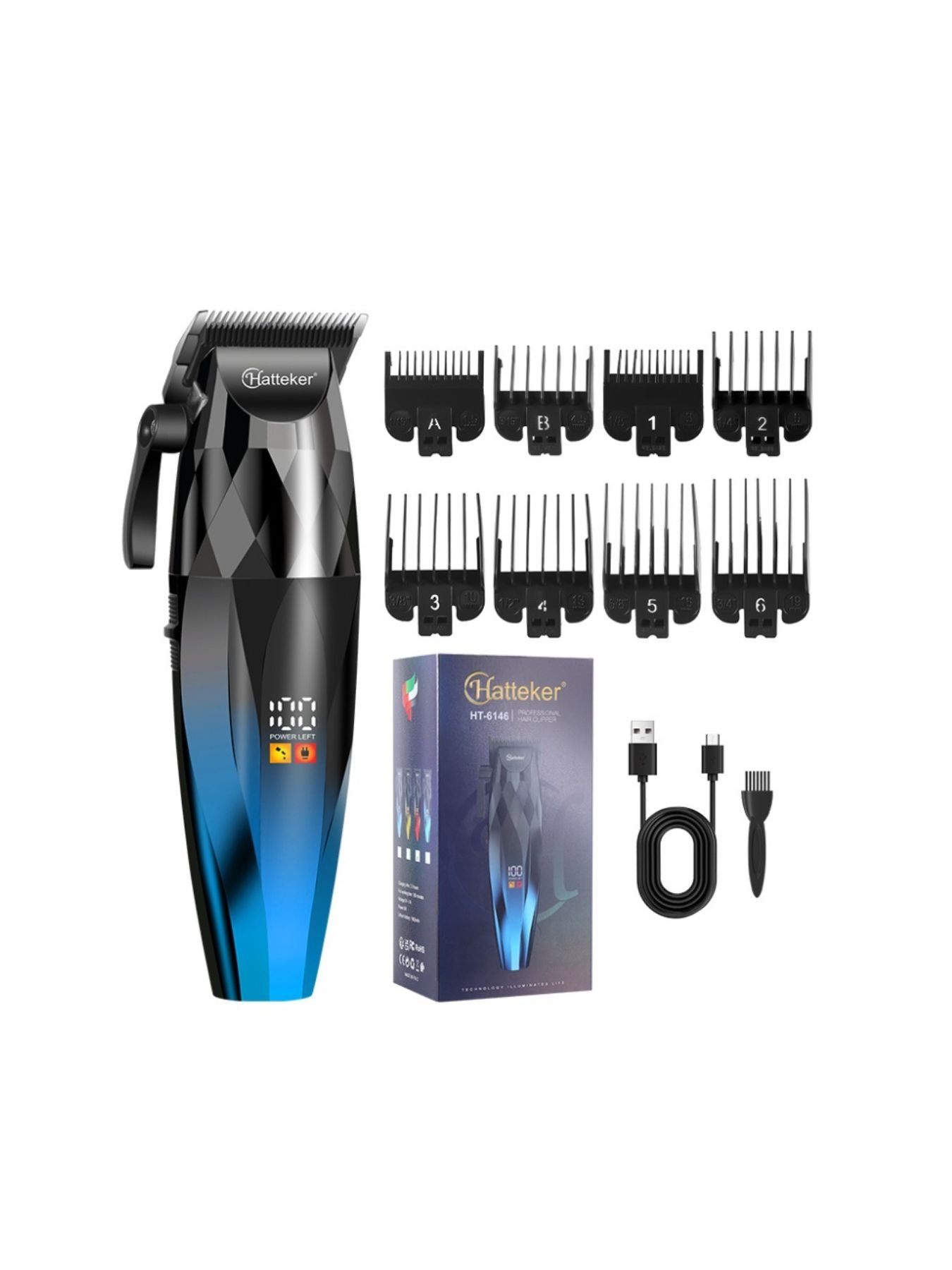 Cordless Hair Clipper with LED Display Unique Oils