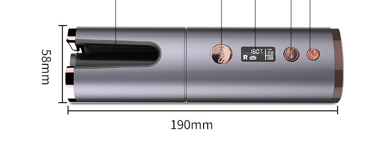 Wireless Rechargeable Curling Iron Electric Hair Curler Fully Automatic Rotating Portable Hairdresser Elyvora LLC