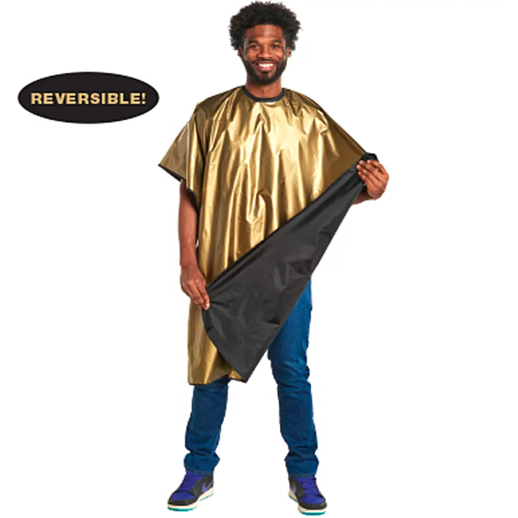 24K Barber Cape Reversible Black - Gold