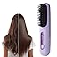 GO Brush, 2026 New GO Brush, Portable Straightener Brushs for Travel, with LCD Temperature Display, 2 in 1 Hair Straightener, Women Hair Fast Heating Cordless Mini Brushs (Blue) 7DAY'S