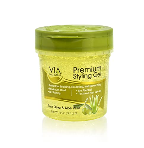 Via Natural Premium Styling Gel, Olive Oil & Aloe, 8 oz VIP Extensions