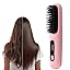 GO Brush, 2026 New GO Brush, Portable Straightener Brushs for Travel, with LCD Temperature Display, 2 in 1 Hair Straightener, Women Hair Fast Heating Cordless Mini Brushs (Blue) 7DAY'S