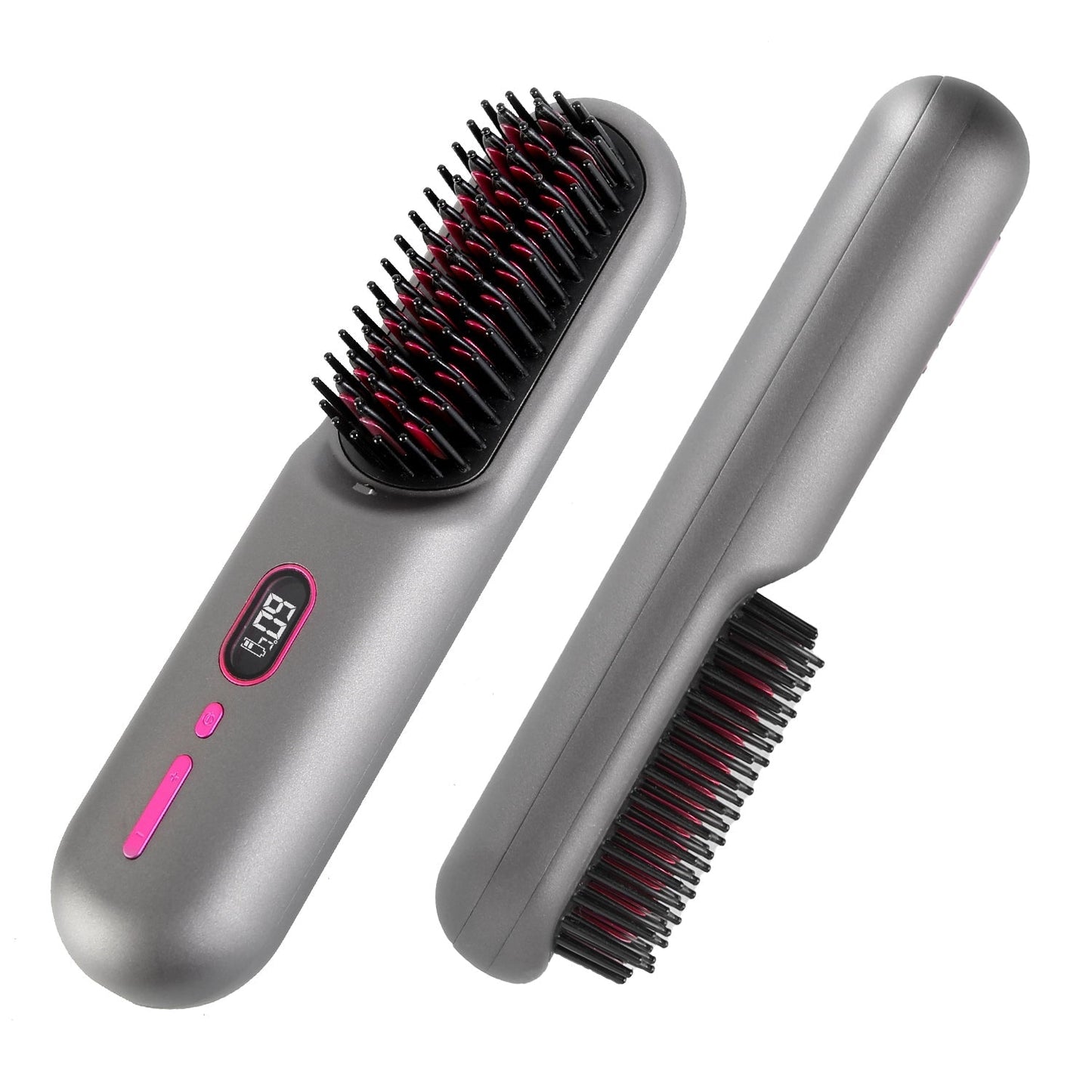 Cordless Negative Ion Hair Straightener Brush Rechargeable Mini Styling Comb with 12 Heating Levels Anti-scald 30S Preheating 30Mins Auto Sleep LCD Di GBruno Store