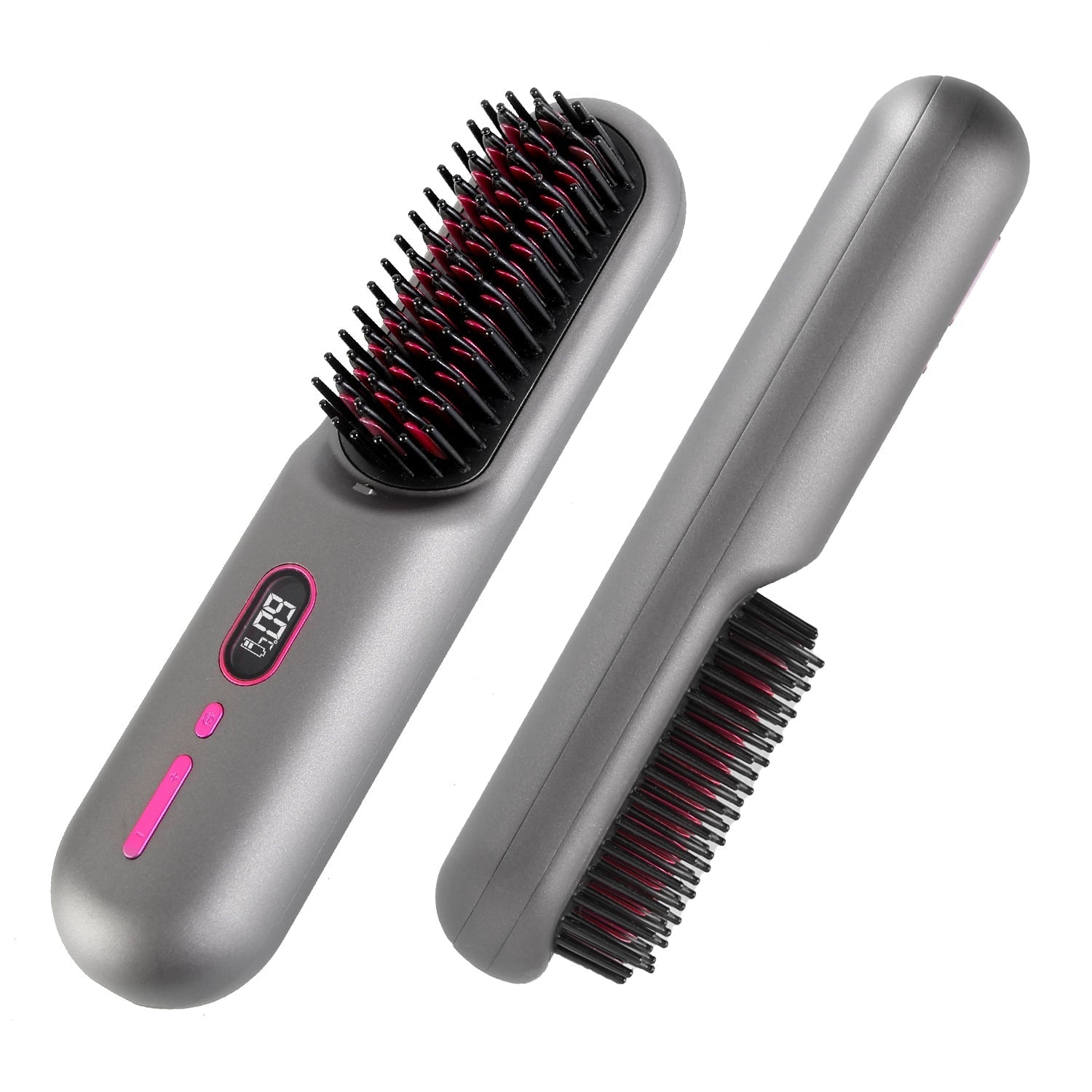 Cordless Negative Ion Hair Straightener Brush Rechargeable Mini Styling Comb with 12 Heating Levels Anti-scald 30S Preheating 30Mins Auto Sleep LCD Di GBruno Store