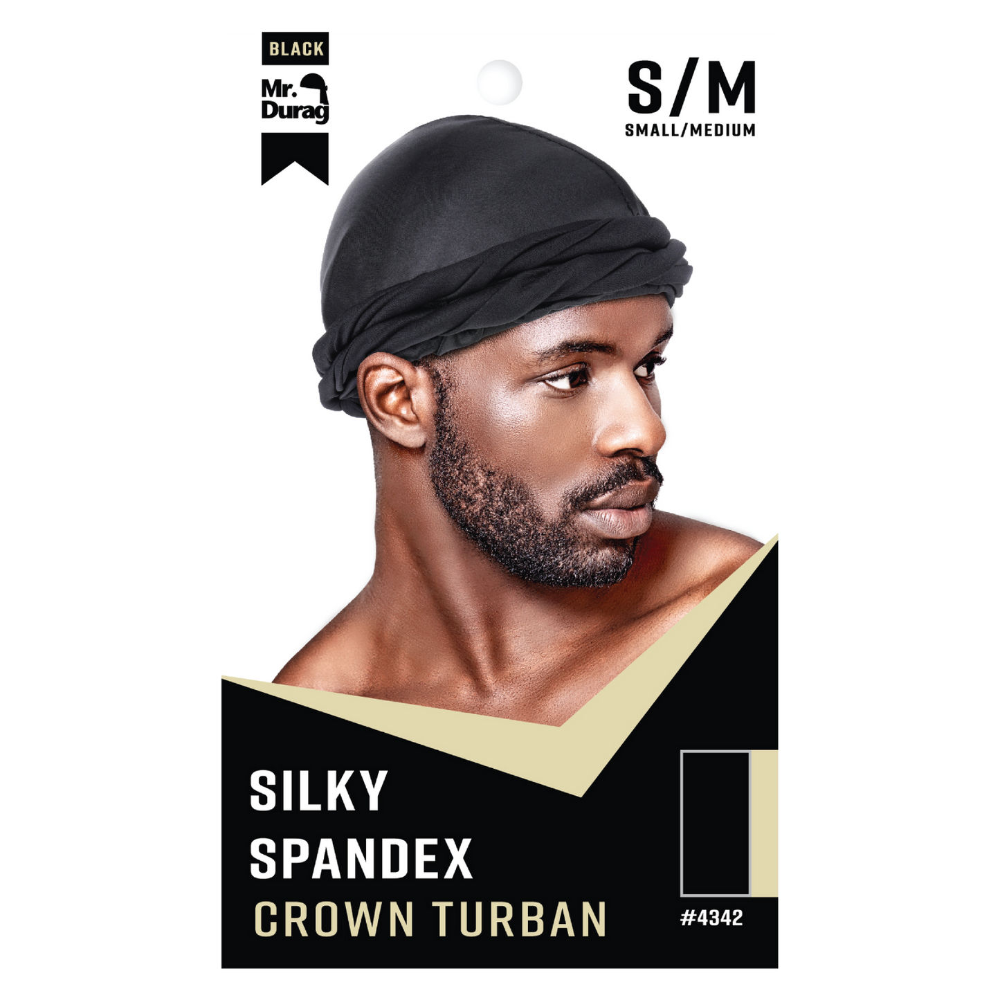 Mr. Durag Silky Spandex Crown Turban Small / Medium, 1 Count, Black Annie International, Inc.