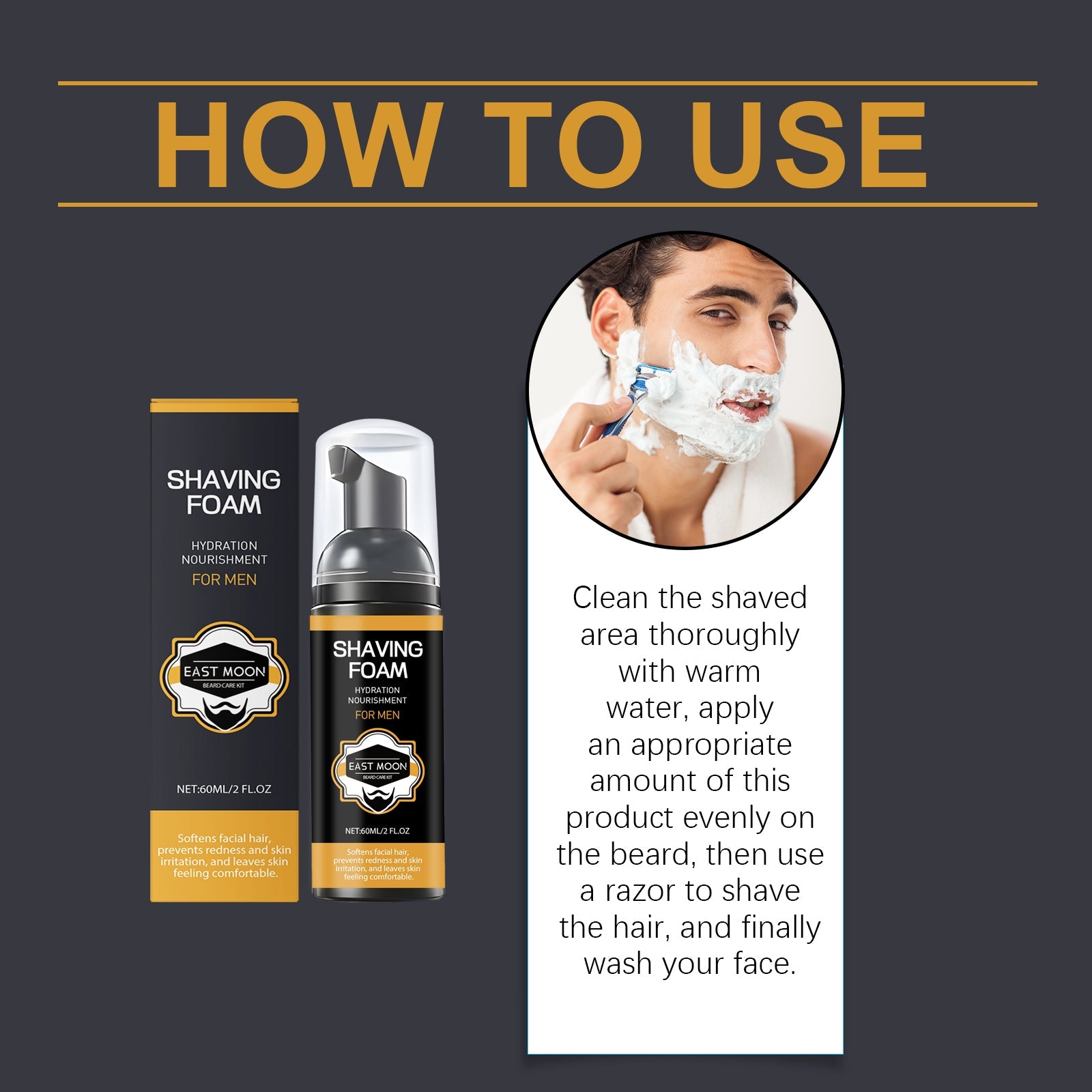 Men's Beard Care Series Gentle Clean Care Facial Hair Moisturizing And Moisturizing Care American Smart
