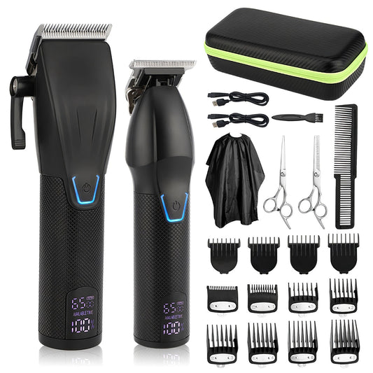 Cordless Clipper Trimmer Set for Men Electric Barber Clipper Hair Cutting Combo Set Beard T Outliner Shaver Trimmers Haircut Grooming Kit GBruno Store