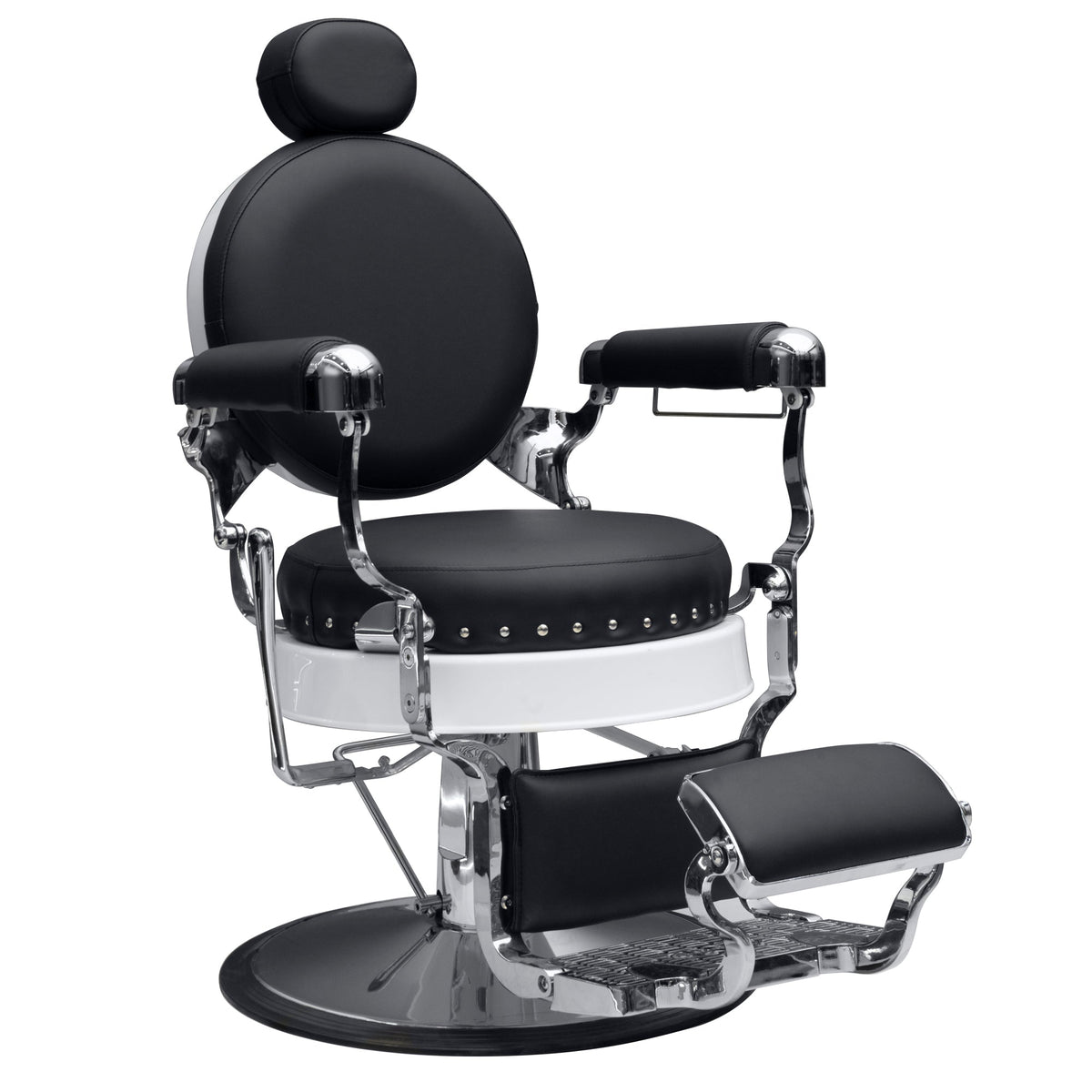 160° Reclining with Vintage Rivet Details Barber chair The Sterling 8828 MYS