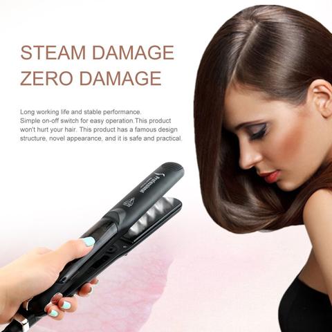 Steam Function Flat Iron Tourmaline Ceramic Vapor Professional Hair Straightener with Argan Oil Infusion Straightening Irons Elyvora LLC