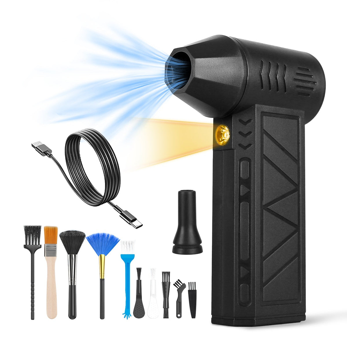 Compressed Air Duster with LED Light – 150000RPM Cordless Gamba Beauty