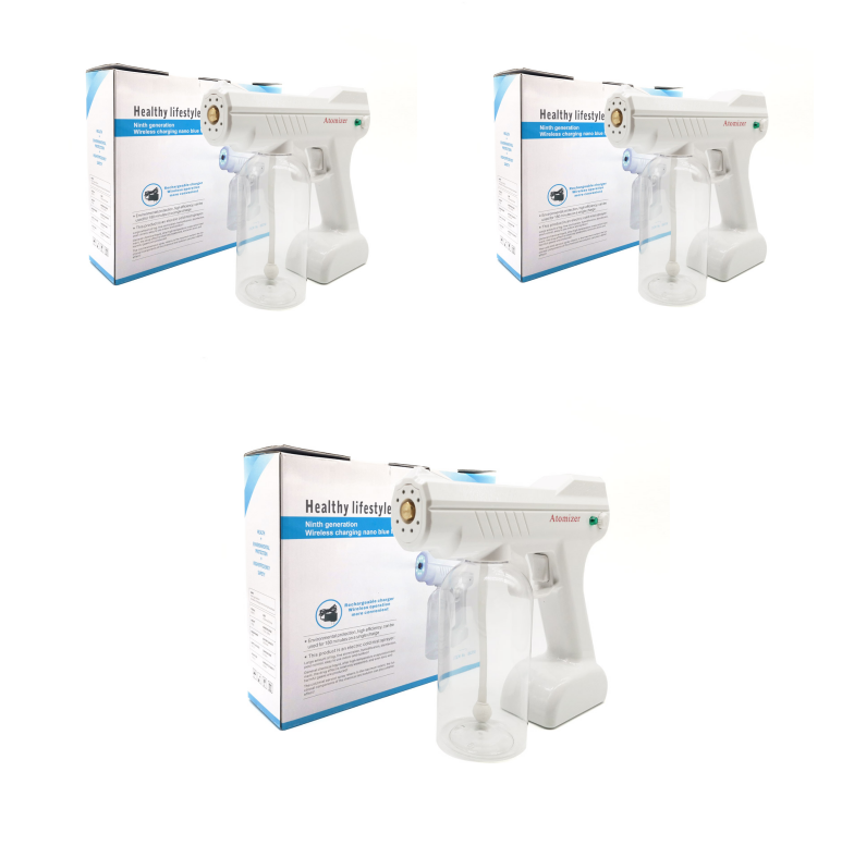 Blue Light Atomizing Spray Gun Handheld Wireless Atomizing Fogger Disinfection Sprayer Nano Sprayer Household Supplies FLIPSTYLEZLLC