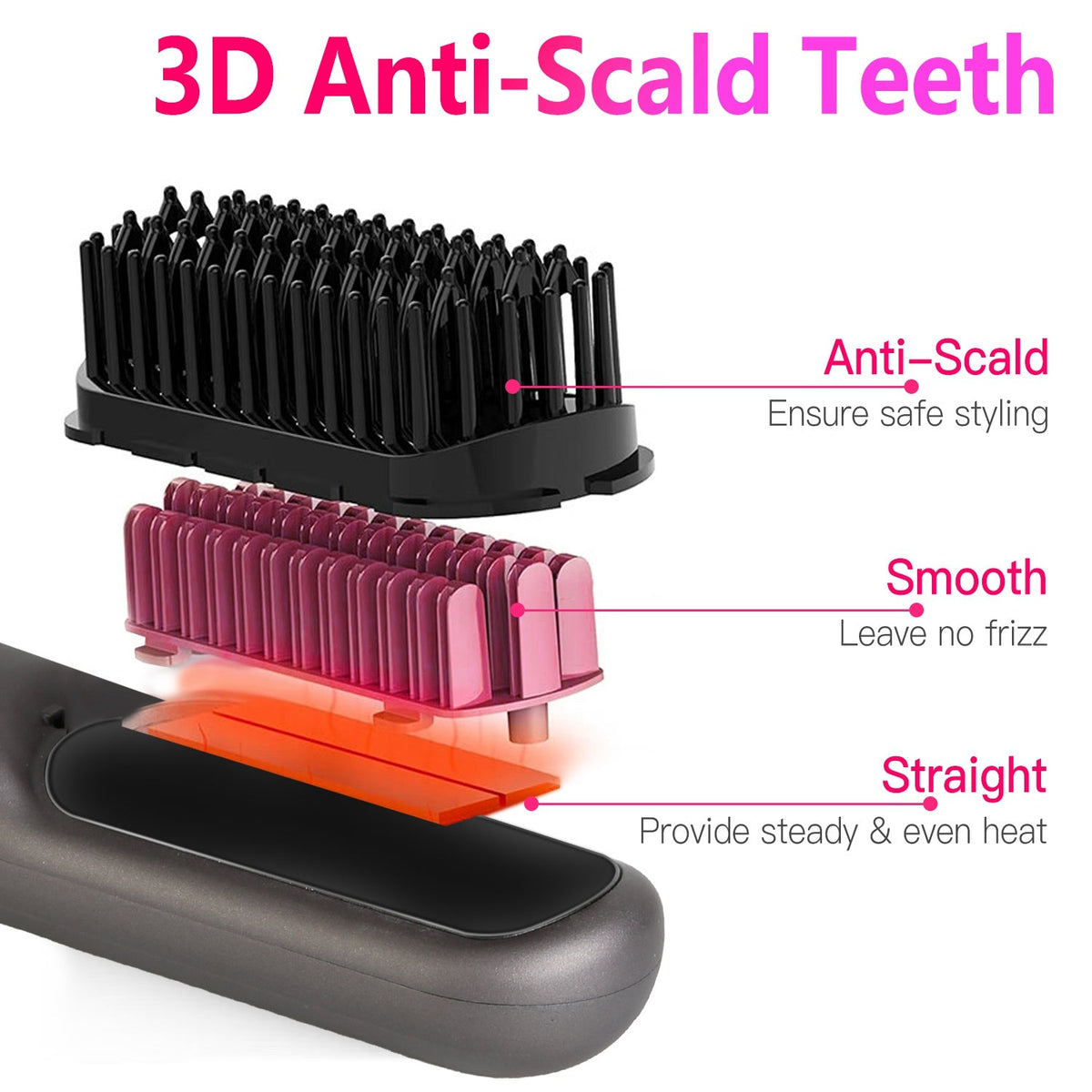 Cordless Hair Straightener Brush Gamba Beauty