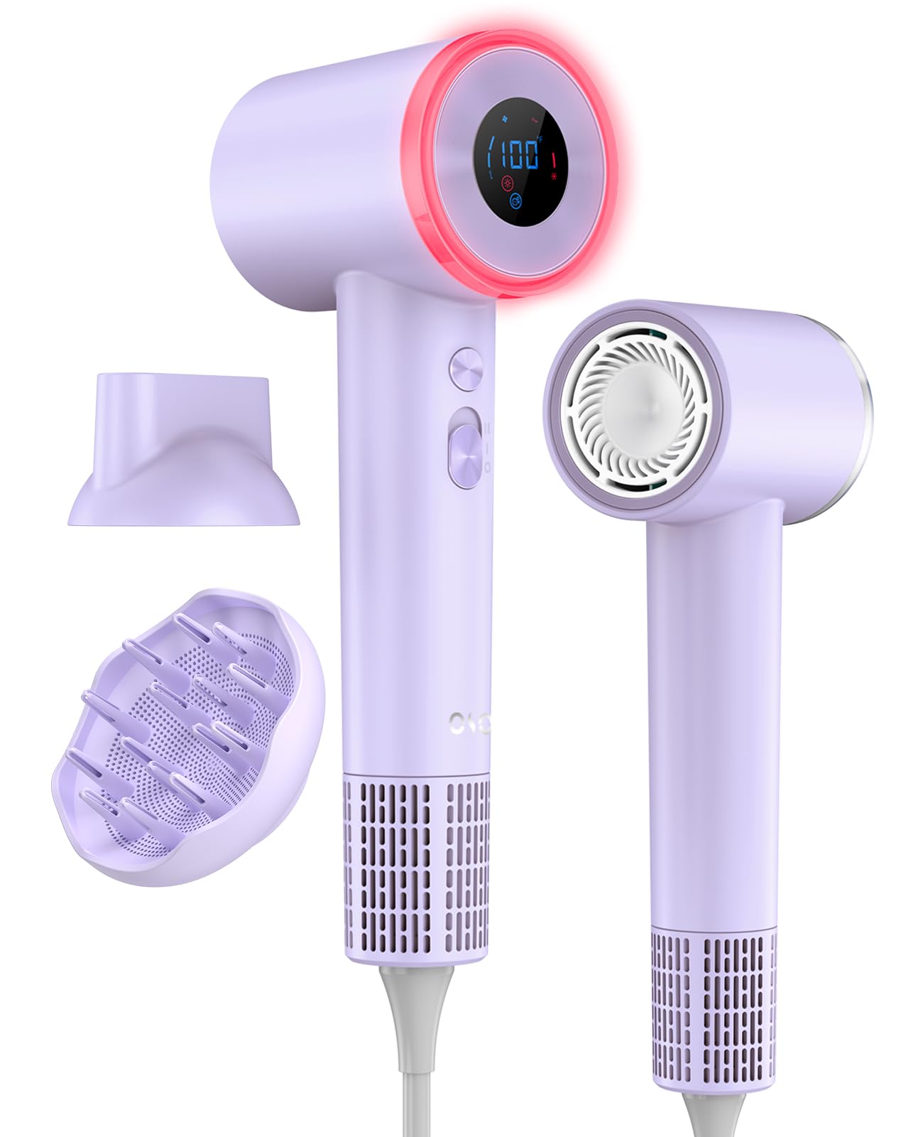 OSOU Diffuser Hair Dryer High Speed Fast Drying Hair Dryers Negative Ionic Professional Blow Dryer with 110000 RPM Brushless Motor Lightweight Low Noise Thermo-Control Hairdryer Travel with Nozzle EasyOptionXY