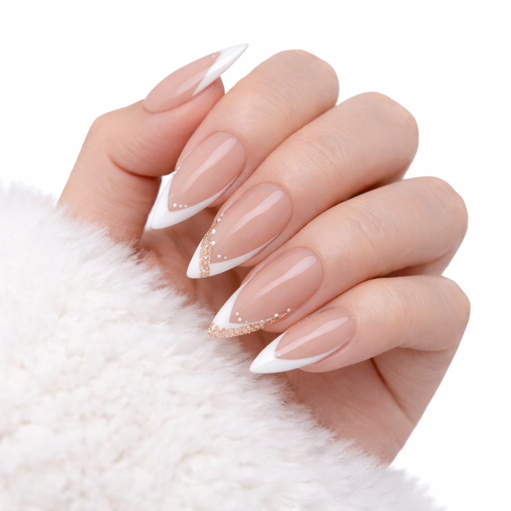 Salon-Style French Tip Press-On Nails - Coffin #029 VIAI BEAUTY