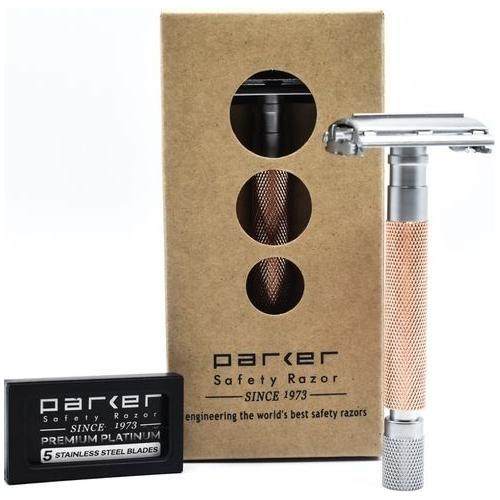 Parker 74R RG Rose Gold & Satin Chrome Heavyweight Butterfly Open Safety Razor Pasteur Pharmacy