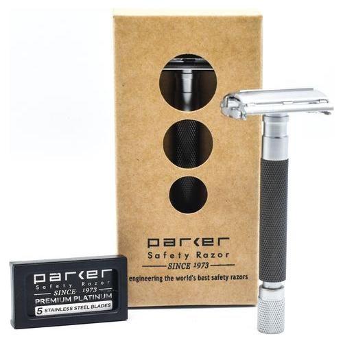 Parker 74R GR Graphite & Satin Chrome Heavyweight Butterfly Open Safety Razor Pasteur Pharmacy