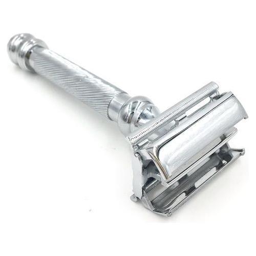Parker 99R Chrome Super Heavyweight Long Handle Butterfly Safety Razor Pasteur Pharmacy