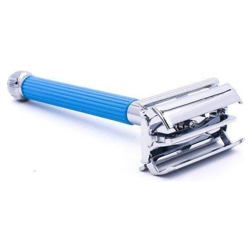 Parker 29L Blue Long Handle Butterfly Open Safety Razor Pasteur Pharmacy