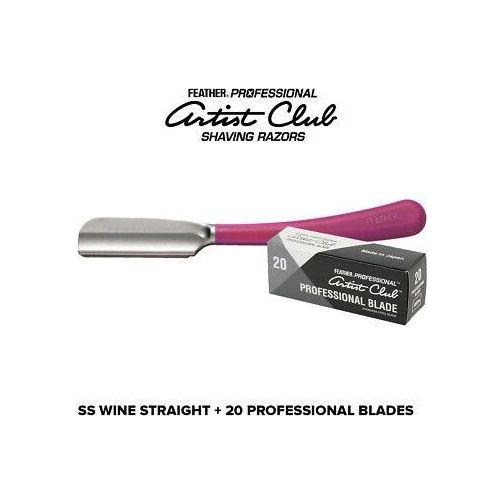 Feather Artist Club Ss Wine Straight Razor + 20 Free Professional Blades Pasteur Pharmacy
