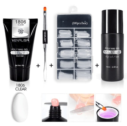 Venalisa Poly Nail Gel Kit Nail Fesign Builder Nail Gel Acrylic Transparent Crystal Coumuflage Set Nail Extend Jelly Gel Polish Noventix