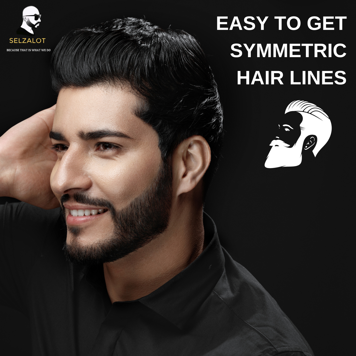 Black Beard Shaper for Men Beard Lineup Tool for Grooming Beard Guide Shaping Tool for Straight & Curve Cut Barber Tools Goatee Shaper Beard Template for Men to Style Facial Hair Selzalot