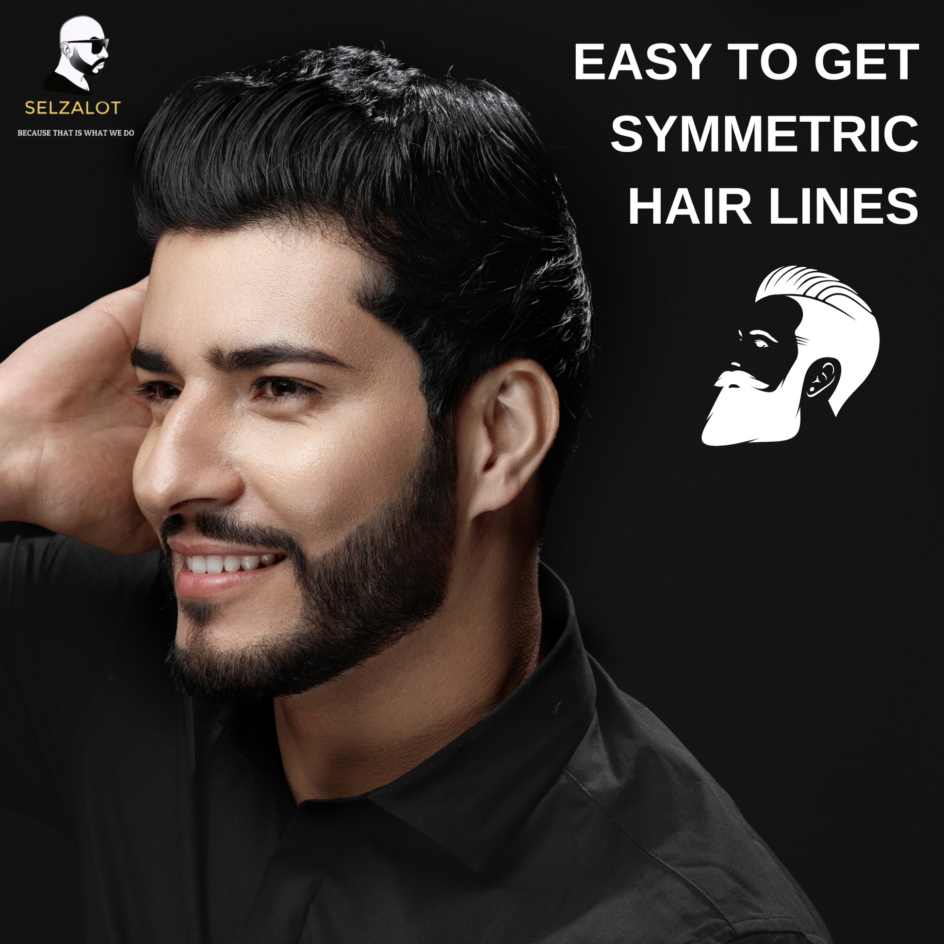 Black Beard Shaper for Men Beard Lineup Tool for Grooming Beard Guide Shaping Tool for Straight & Curve Cut Barber Tools Goatee Shaper Beard Template for Men to Style Facial Hair Selzalot