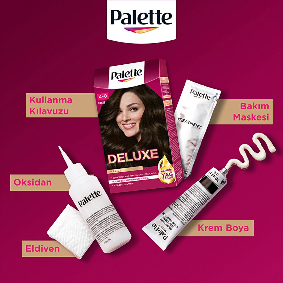 Palette Deluxe 4-0 Brown Hair Dye - Long-Lasting Hair Dye for Vibrant Color Beauty Care Bag