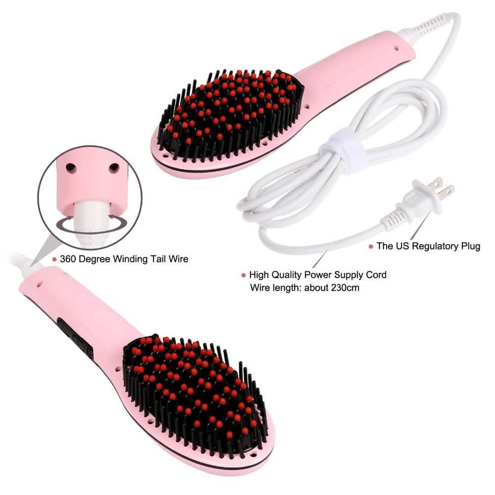 Detangling Hair Straightener Brush - Assorted Colors DailySale
