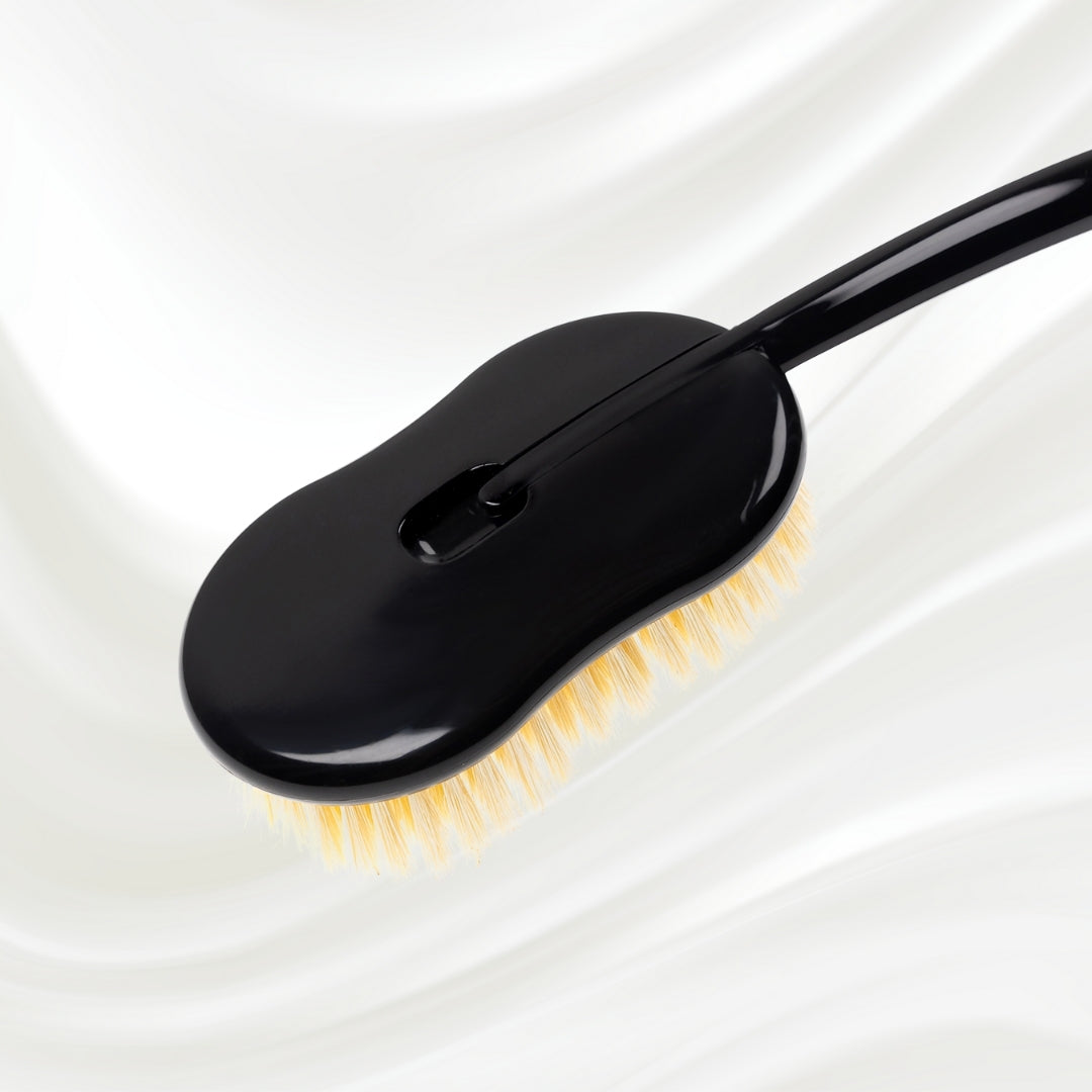 Natural Bristle Shower Back Brush - Long Handle for Full Back Exfoliation (48cm) KOH-I-NOOR Beauty USA