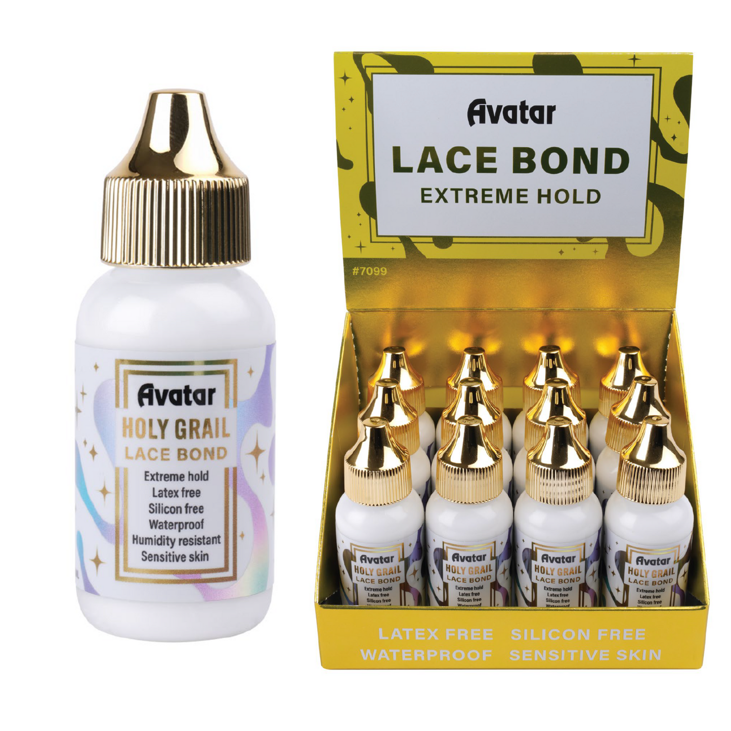 Avatar Holy Grail Lace/Wig Bond Display, 12 Count Wig Glue, Clear Annie International, Inc.