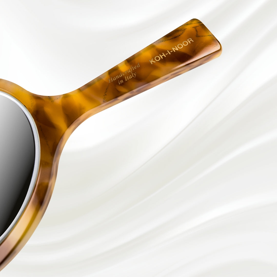 Luxury Hand Mirror - Honey Yellow | German Glass & Cellulose Acetate KOH-I-NOOR Beauty USA