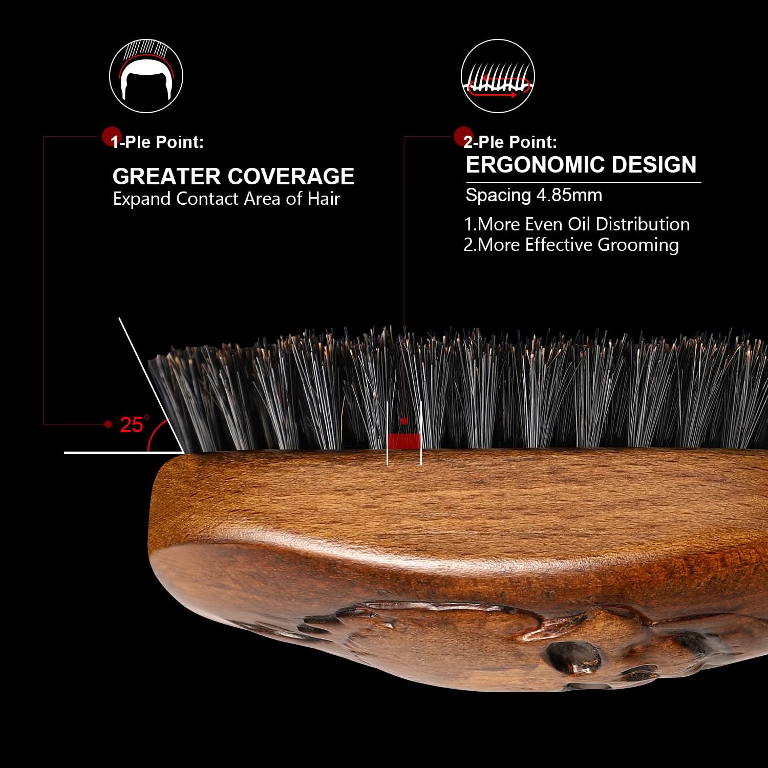Eagle Fortress Inferno Styler Military Beard and Hair Brush The Beauty Box