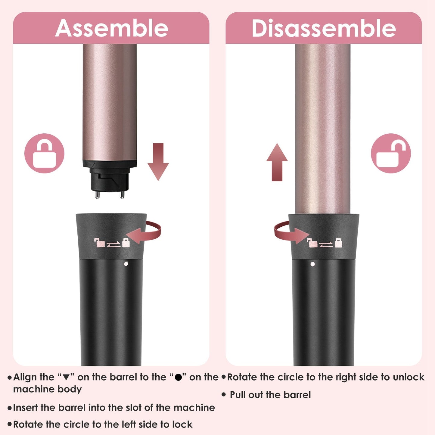 5 in 1 Curling Wand Hair Curling Iron Brush Hair Thermal Brush Curler with 4 Heating Levels 360¡ Rotatable Cable 5 Interchangeable Barrels 2 Clips Lea GBruno Store