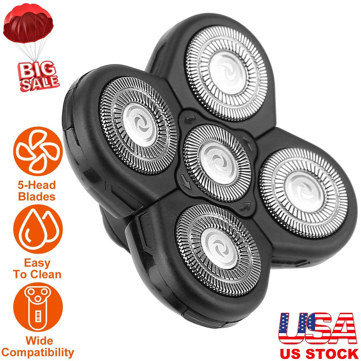 Men Electric Shaver Replacement Blade 5 Heads Beard Cutter Replacement Razor Blade Shaver Head GBruno Store
