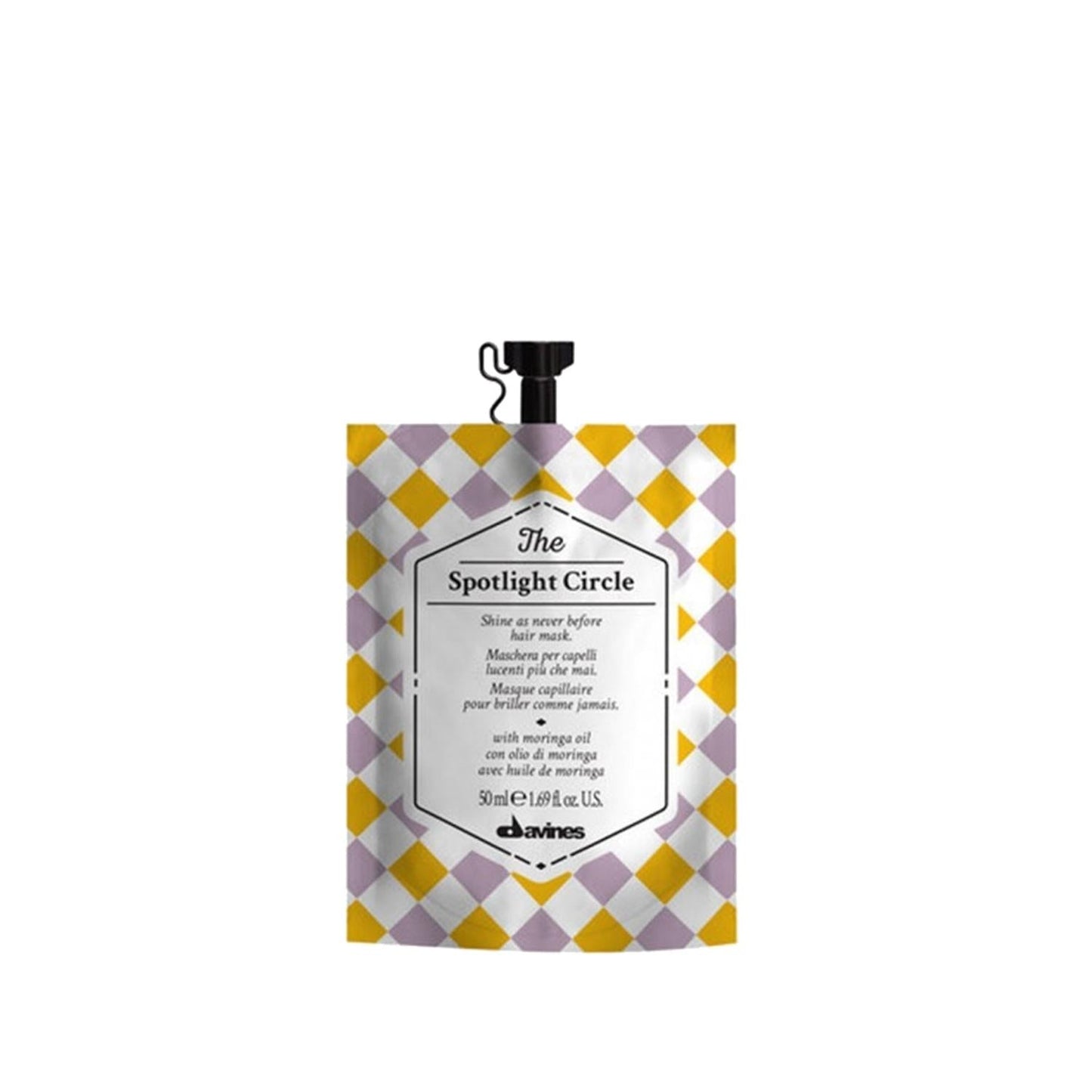 Davines The Spotlight Circle Mat Hair Care Mask 50ml - Nourishing & Shine Enhancing for Matte Hair Beauty Care Bag