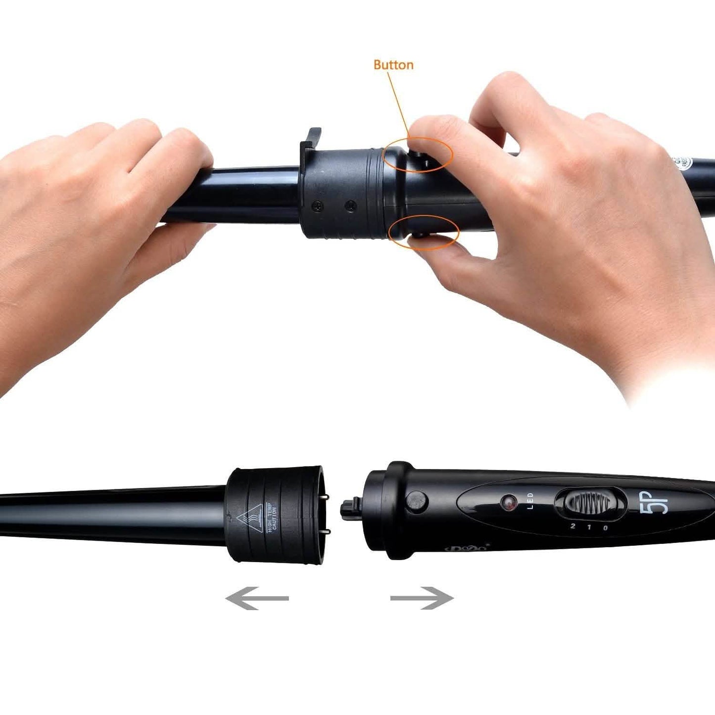 5-in-1 Curling Iron Wand Set Hair Curler Set With 5 Interchangeable Barrels Roller DailySale