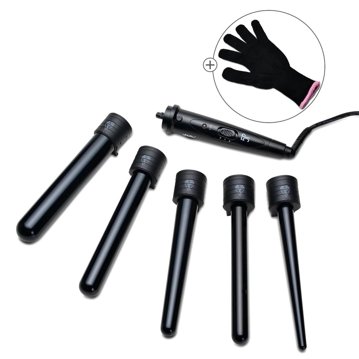 5-in-1 Curling Iron Wand Set Hair Curler Set With 5 Interchangeable Barrels Roller DailySale
