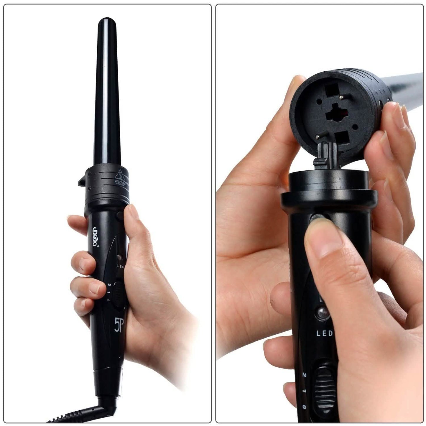 5-in-1 Curling Iron Wand Set Hair Curler Set With 5 Interchangeable Barrels Roller DailySale