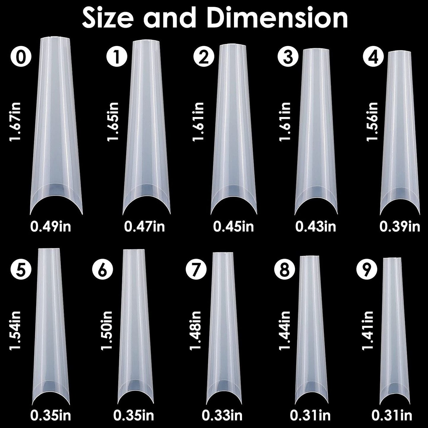 Brand 7DAY'S 500Pcs False Nail Tips C Curve Half Cover French Nails Extra Long Fake Finger Nails For Nail Art Salons Home DIY 10 Sizes