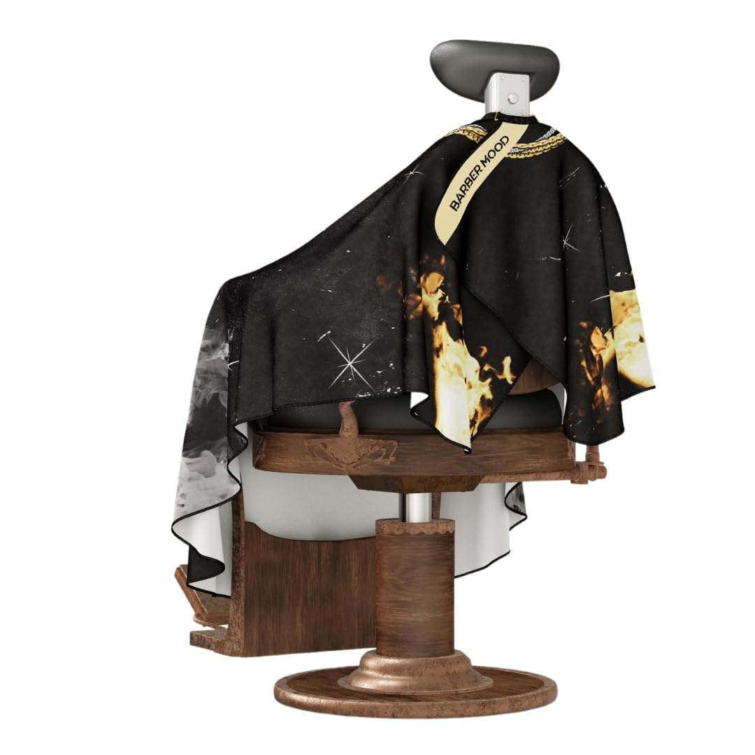 BM BARBER MOOD Professional Barber Cape Adjustable Neck Closure Gold Chain XL Deal US