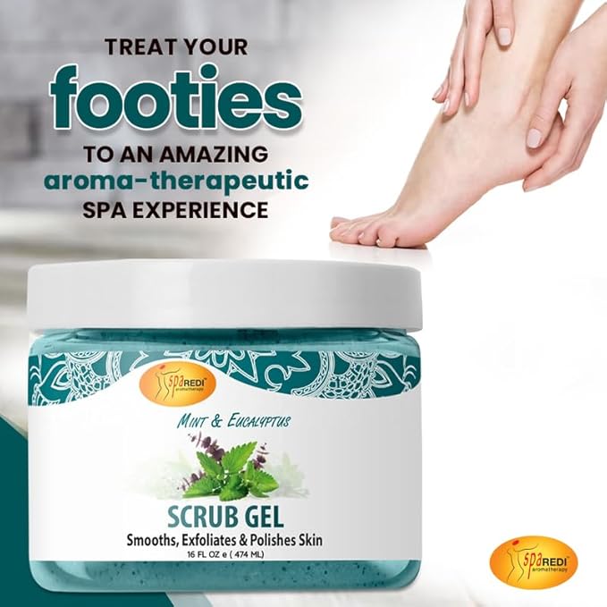 Pedi Scrub Gel 16oz - Mint & Eucalyptus Lunali Nail Supply