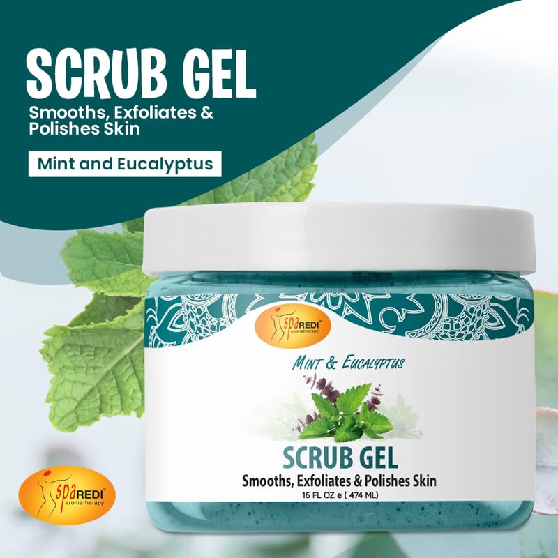 Pedi Scrub Gel 16oz - Mint & Eucalyptus Lunali Nail Supply